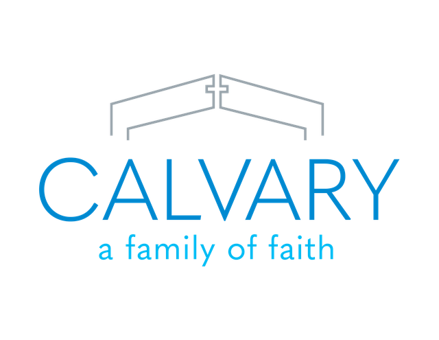 Calvary Clarenville logo with cross and A Family of Faith tagline